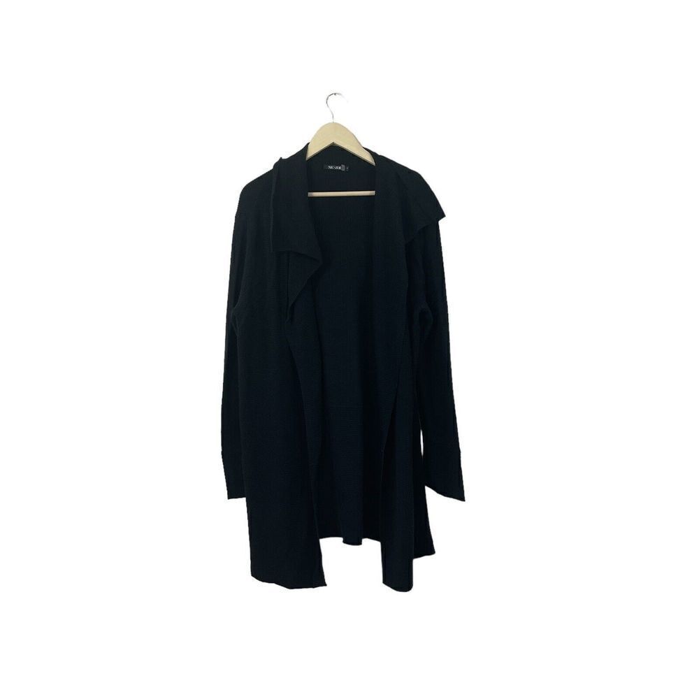 Nic+Zoe X-Large Cardigan Duster Sweater Black Open Front Long Sleeve Womens